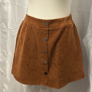 Stylish Tan Button-Up Mini Skirt